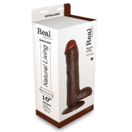 Sterczący penis z jądrami wibrator przyssawka 25cm