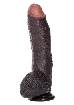 Zagięty sztuczny penis z przyssawką żylasty19 cm