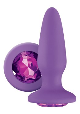 Gładki fioletowy korek analny zatyczka z diamentem