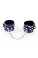 Kajdanki-marcus 711003 hand cuffs with metal chain tracery syntetic purple bdsm valentine day
