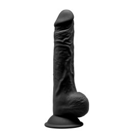 Duże czarne dildo mocna przyssawka i jądra 24 cm