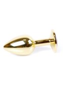 Stalowy korek analny plug złoty sex kryształ 7cm