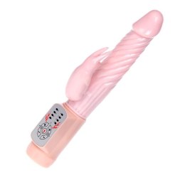 Ogrzewany wibrator z sex masażerem łechtaczki 21cm