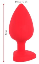 Korek analny z brylantem zatyczka czerwona 9,3cm