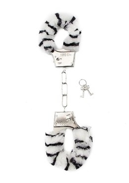 Kajdanki erotyczne z futerkiem bdsm bondage zebra