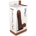 Ciemne brązowe dildo gruby penis z jądrami 25cm