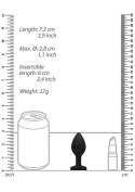 Gładki korek analny zatyczka plug czarny 7,5cm