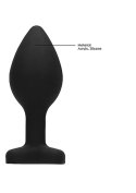 Czarny korek analny zatyczka plug z diamentem 8 cm