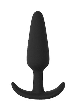 Czarny silikonowy korek analny z uchwytem 8,5 cm