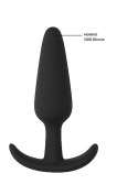 Czarny silikonowy korek analny z uchwytem 8,5 cm