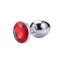Plug-Diamond King Butt Plug - Metal Small Red