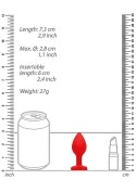 Silikonowy korek analny czerwony z diamentem 7,5cm
