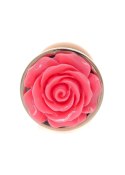 Korek analny różowa róża zatyczka ze stali 7cm