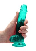 Silikonowe zielone dildo z mocną przyssawką 19 cm