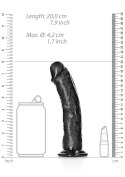 Czarne silikonowe dildo z mocną przyssawką 25 cm