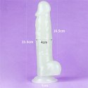 Dildo led giętkie duży penis podświetlany 21,5 cm