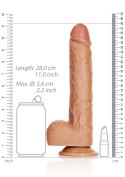 Duże realistyczne żylaste dildo z przyssawką 28 cm