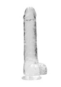 Duży przezroczysty żylasty penis grube dildo 24 cm