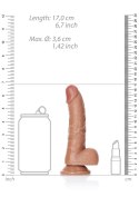 Grube silikonowe żylaste dildo przyssawka 17 cm