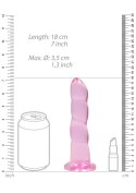 Różowe żelowe silikonowe dildo z przyssawką 18 cm