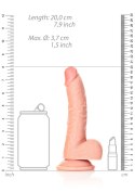 Silikonowe żylaste cieliste dildo przyssawka 20 cm