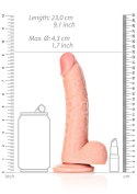 Silikonowe żylaste cieliste dildo przyssawka 23 cm