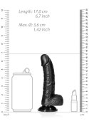Silikonowe żylaste czarne dildo przyssawka 23 cm