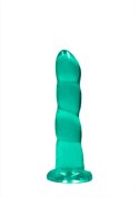 Spiralne zielone dildo gumowe z przyssawką 17 cm