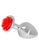 Metalowy stalowy sex korek analny z kwiatem 9cm